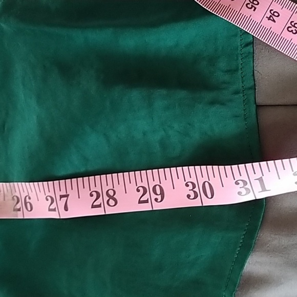 Coldwater Creek Forest Green Bib Front Pleated Blouse Tunic M - Picture 12 of 12